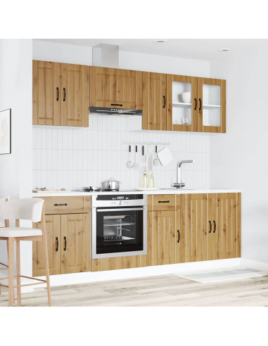 Set Mobili da Cucina 8 pz Kalmar Rovere Artigianale Truciolato