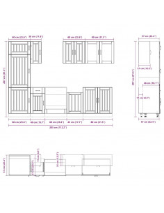 Set Mobili da Cucina 8 pz Lucca Rovere Fumo Legno Multistrato 2