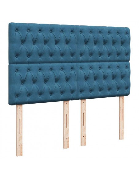 Struttura Letto Pouf con Materassi 140x190 cm in Velluto