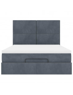 Struttura Letto Pouf con Materassi 140x190 cm Velluto