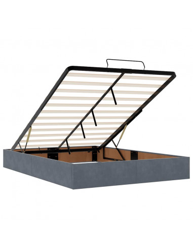 Struttura Letto Pouf con Materassi 140x190 cm Velluto