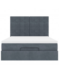 Struttura Letto Pouf con Materassi 140x190 cm Velluto 2