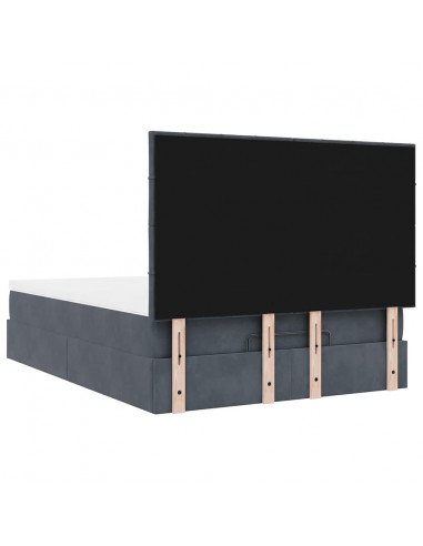 Struttura Letto Pouf con Materassi 140x190 cm Velluto