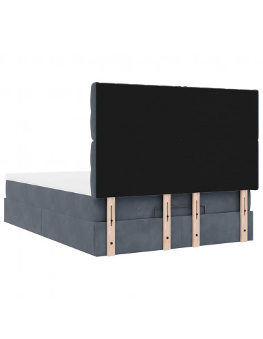 Struttura Letto Pouf con Materassi 140x190 cm Velluto