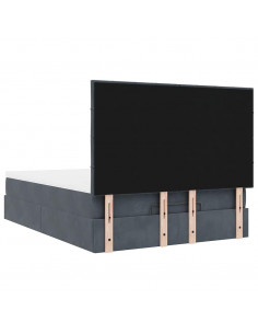 Struttura Letto Pouf con Materassi 140x190 cm Velluto