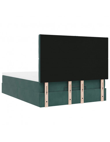 Struttura Letto Pouf con Materassi 140x200 cm in Velluto