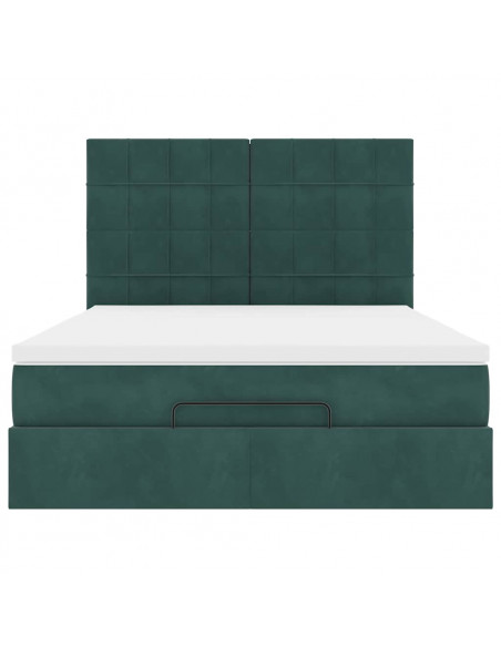 Struttura Letto Pouf con Materassi 140x200 cm in Velluto