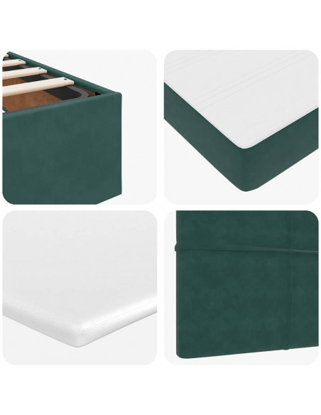 Struttura Letto Pouf con Materassi 140x200 cm in Velluto