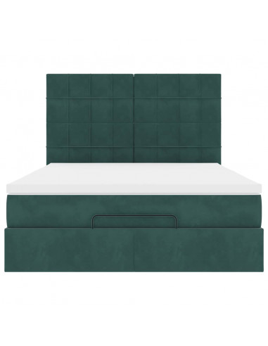 Struttura Letto Pouf con Materassi 140x200 cm in Velluto