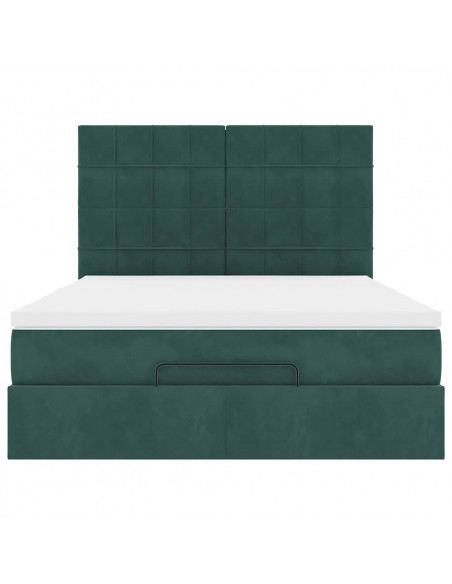 Struttura Letto Pouf con Materassi 140x200 cm in Velluto