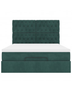 Struttura Letto Pouf con Materassi 140x200 cm in Velluto