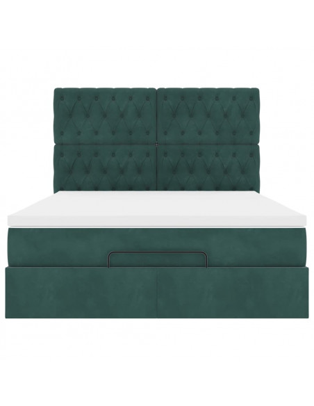 Struttura Letto Pouf con Materassi 140x200 cm in Velluto