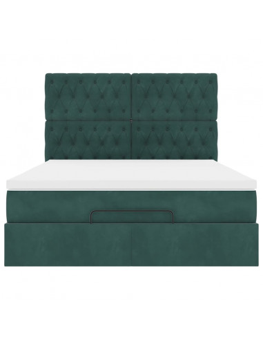 Struttura Letto Pouf con Materassi 140x200 cm in Velluto