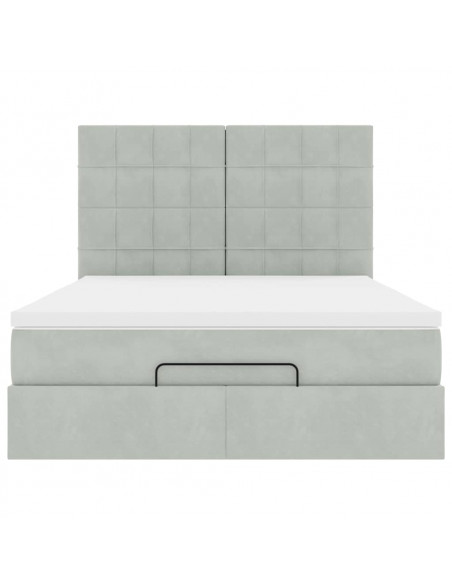 Struttura Letto Pouf con Materassi 140x200 cm in Velluto