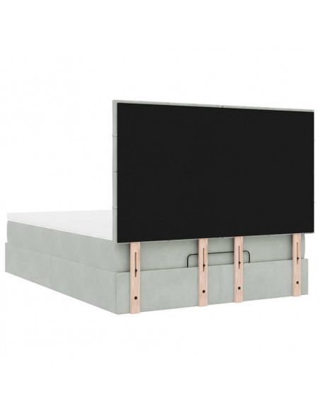 Struttura Letto Pouf con Materassi 140x200 cm in Velluto