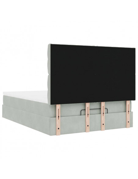 Struttura Letto Pouf con Materassi 140x200 cm in Velluto