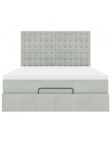 Struttura Letto Pouf con Materassi 140x200 cm in Velluto