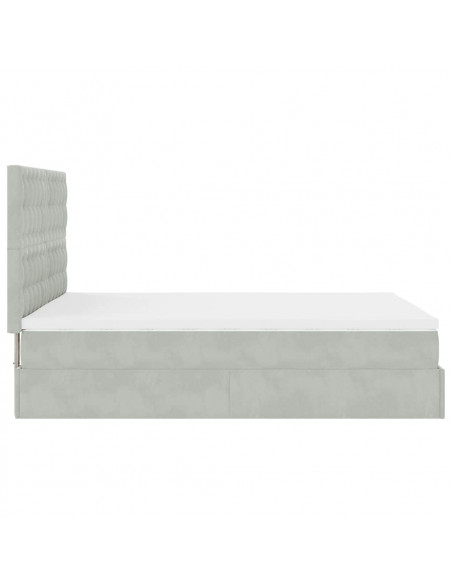 Struttura Letto Pouf con Materassi 140x200 cm in Velluto