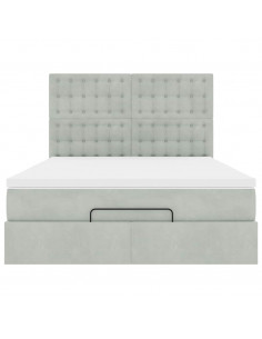 Struttura Letto Pouf con Materassi 140x200 cm in Velluto