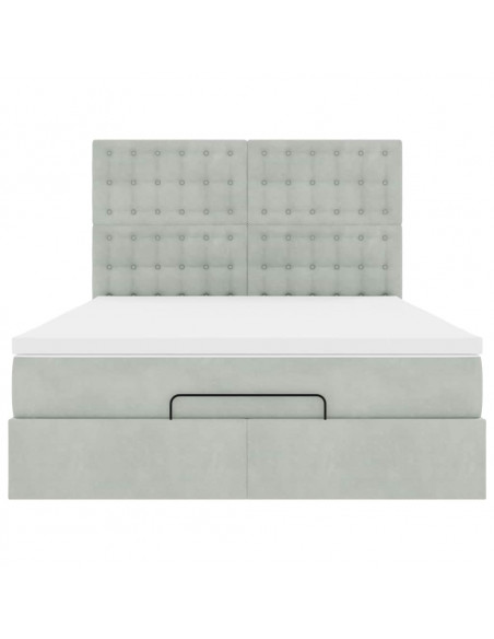 Struttura Letto Pouf con Materassi 140x200 cm in Velluto