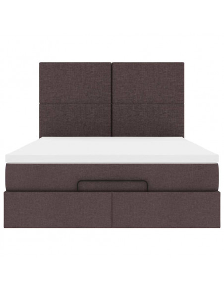 Struttura Letto Pouf con Materasso 140x190 cm in Tessuto