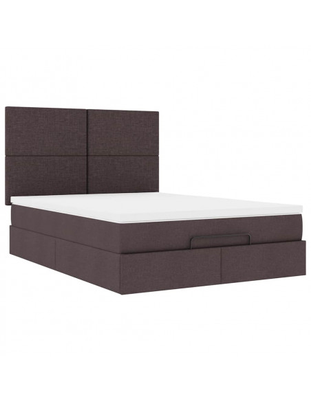 Struttura Letto Pouf con Materasso 140x190 cm in Tessuto