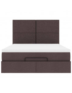 Struttura Letto Pouf con Materasso 140x190 cm in Tessuto 2