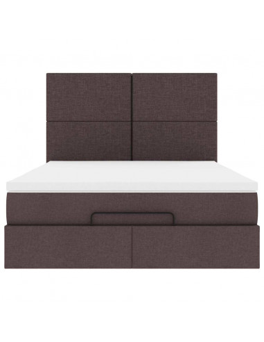 Struttura Letto Pouf con Materasso 140x190 cm in Tessuto