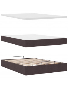 Struttura Letto Pouf con Materasso 140x190 cm in Tessuto 2