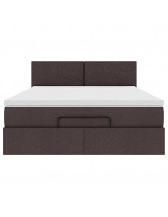 Struttura Letto Pouf con Materasso 140x190 cm in Tessuto