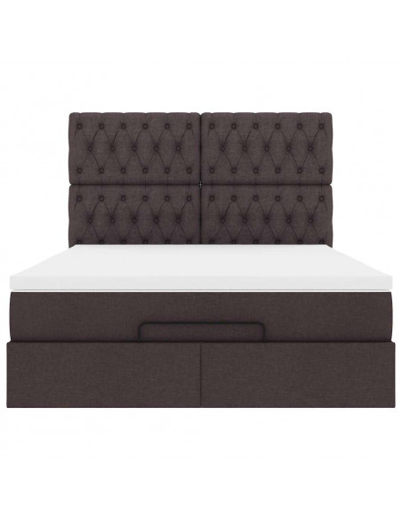 Struttura Letto Pouf con Materasso 140x190 cm in Tessuto
