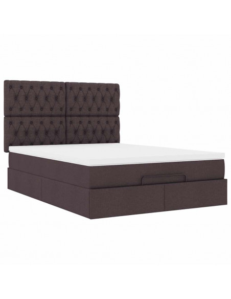 Struttura Letto Pouf con Materasso 140x190 cm in Tessuto