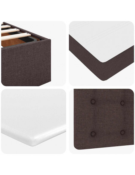 Struttura Letto Pouf con Materasso 140x190 cm in Tessuto