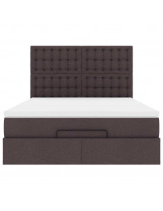 Struttura Letto Pouf con Materasso 140x190 cm in Tessuto 2