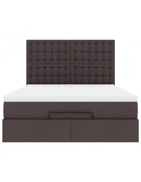 Struttura Letto Pouf con Materasso 140x190 cm in Tessuto
