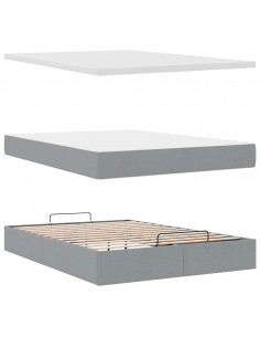 Struttura Letto Pouf con Materasso 140x190 cm in Tessuto