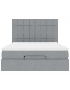 Struttura Letto Pouf con Materasso 140x190 cm in Tessuto