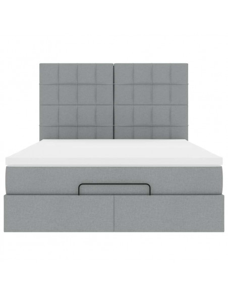 Struttura Letto Pouf con Materasso 140x190 cm in Tessuto