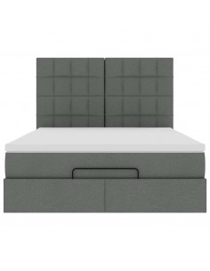 Struttura Letto Pouf con Materasso 140x190 cm in Tessuto