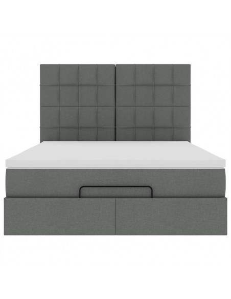 Struttura Letto Pouf con Materasso 140x190 cm in Tessuto