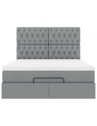 Struttura Letto Pouf con Materasso 140x190 cm in Tessuto