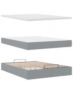 Struttura Letto Pouf con Materasso 140x190 cm in Tessuto