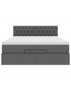 Struttura Letto Pouf con Materasso 140x190 cm in Tessuto