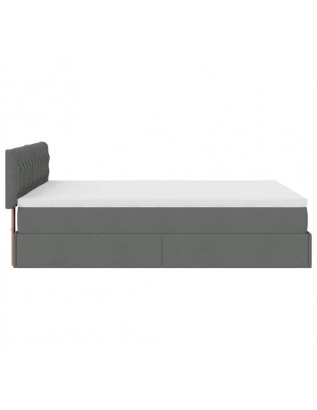 Struttura Letto Pouf con Materasso 140x190 cm in Tessuto