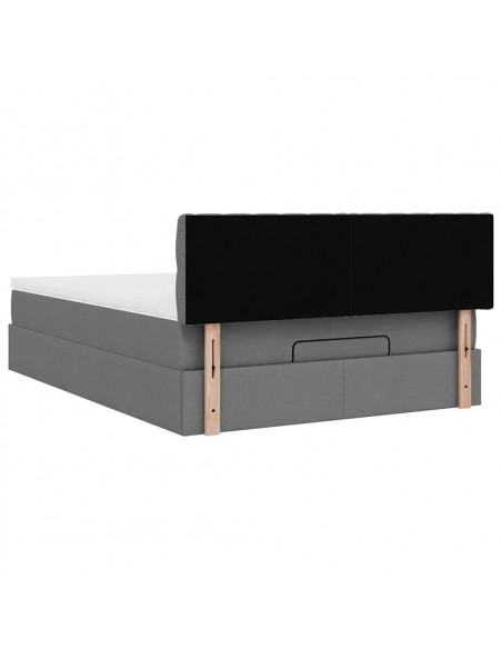 Struttura Letto Pouf con Materasso 140x190 cm in Tessuto