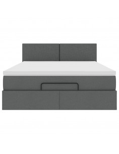 Struttura Letto Pouf con Materasso 140x190 cm in Tessuto