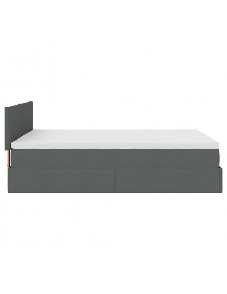 Struttura Letto Pouf con Materasso 140x190 cm in Tessuto