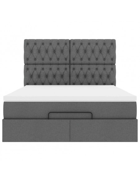 Struttura Letto Pouf con Materasso 140x190 cm in Tessuto