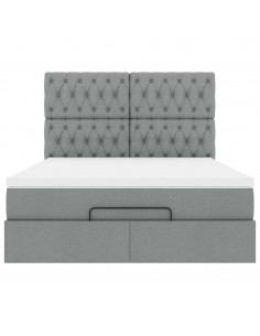 Struttura Letto Pouf con Materasso 140x190 cm in Tessuto