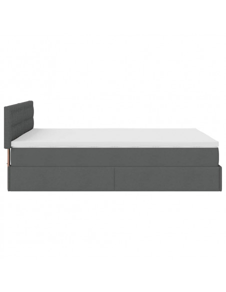 Struttura Letto Pouf con Materasso 140x190 cm in Tessuto